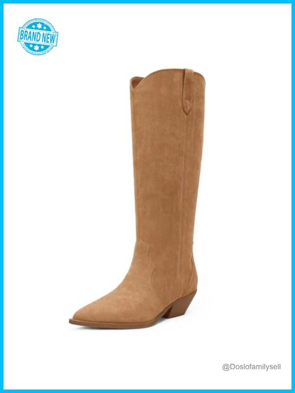 Women's Knee High Boots Pointed Toe 2 Inch Chunky Heel Pull-On Western Riding